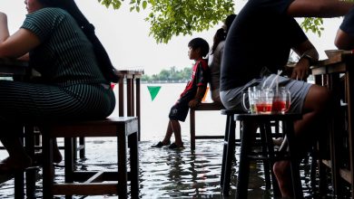 बाढ़ के भोजन के वायरल होते ही थाई के रिवरसाइड कैफे में उमटी भीड़