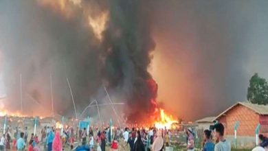 बांग्लादेश के रोहिंग्या शरणार्थियों के कैंप में लगी भीषण आग