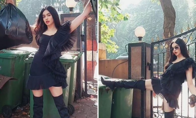 मिनी ड्रेस पहनकर कचरा डालने निकलीं मशहूर हीरोइन, साथ ही कचरे डब्बे के साथ दिया हॉट पोज़ -वीडियो